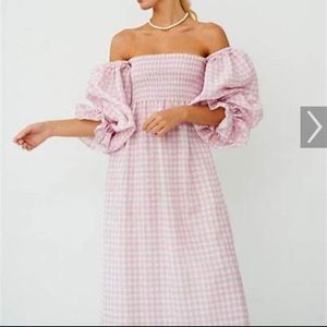 SLEEPER pink gingham dress